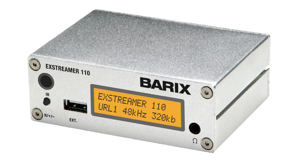 Barix Exstreamer-110:  IP-Audio Decoder with LCD Display and USB