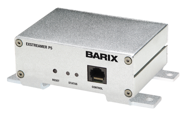 Barix Exstreamer-P5:  POE Enabled IP-Audio Decoder with built-in amplifier.